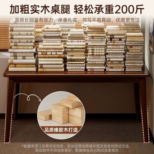 Zhuohe desk student adult home writing and learning desk simple rectangular solid wood leg table bedroom computer table *recommended thick solid wood legs wood color 120*55CM assembly (customer service 1v1 teaching + drawing tutorial)