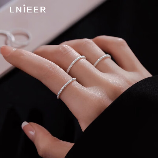 Lipan 999 Pure Silver Plain Ring for Men and Women as Valentine's Day Gifts for Girlfriends Index Finger Ring Sterling Silver Ring Tail Ring Solid 999 Pure Silver Smooth Ring No. 13