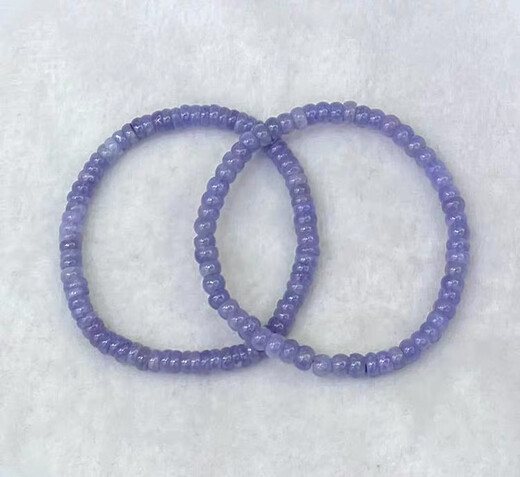 Shiyi Natural Tanzanite Plate Bead Bracelet Women's Single Circle Small Fresh Simple Crystal Flat Bead Bracelet Fashion Accessories Versatile 2*4mm/Plate Beads/Single Circle