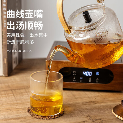 Yaji glass teapot heat-resistant teapot kettle handle teapot kung fu tea set 1100ml hammer pattern