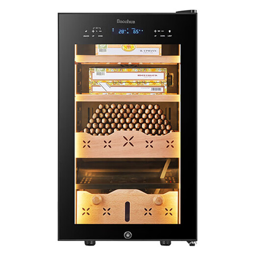 Bacchus cigar cabinet, inverter compressor, independent humidity control, constant temperature and humidity, naked air-cooled cedar wood shelf YH-24 light effect model 300-400 pieces 65L
