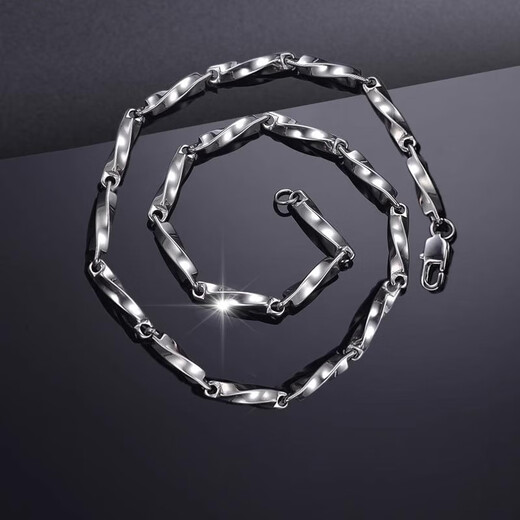 MZMZ platinum necklace for men pt950 platinum hip-hop diamond-shaped melon seed chain temperament accessories birthday gift for boyfriend and girlfriend local warehouse next day delivery - light luxury Mobius necklace - 50cm