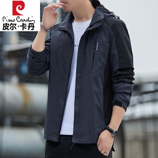 
Piercadian couple's charge windbreaker men's spring and autumn thin single-layer windbreaker price thick jacket outdoor windproof waterproof plus size clip 6629 black XL