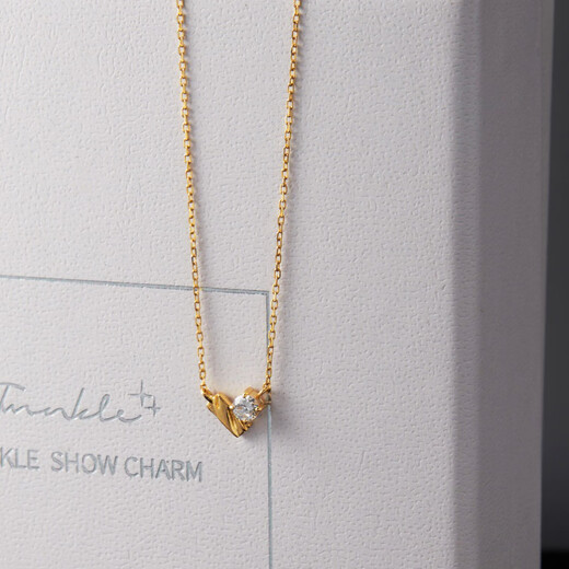 Shiniao 18K gold love diamond necklace gold necklace jewelry light luxury laboratory real diamond gemstone for women 18K gold love love cultured diamond necklace-38+5cm