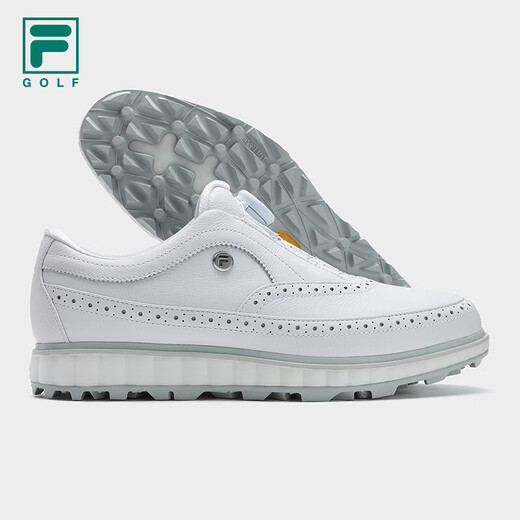 FILA Official Men's Shoes NOBLE Soft Spike Golf Shoes Premium Comprehensive Training Shoes Sports Shoes FILA White-WT 43