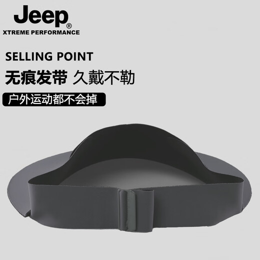 JEEP men's sun protection empty top hat summer sun protection foldable sun hat anti-UV men's mountaineering sun hat dark gray single hat seamless foldable