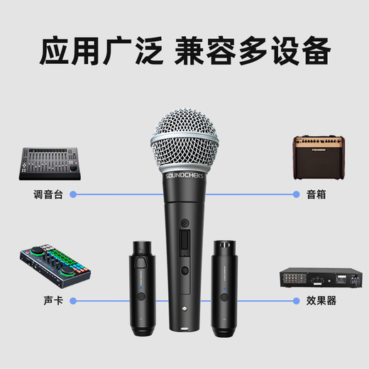 Audiovisualist wireless microphone super cardioid high-fidelity stage handheld microphone ultra-clear sound quality professional vocal dynamic microphone recording teaching outdoor singing karaoke XLR wireless dynamic high-fidelity dynamic microphone M58