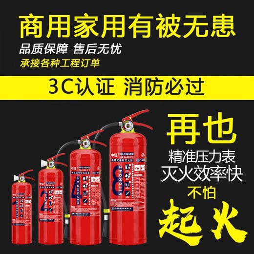 Tragbares Trockenpulver-Feuerlöschausrüstung für Feuerwehrläden 4-Dollar-Jin [Jin entspricht 0,5 kg] Haushalt 12358 kg Auto Feuerlöscher Box Set 4 kg Store Feuerlöscher + Eisenregal
