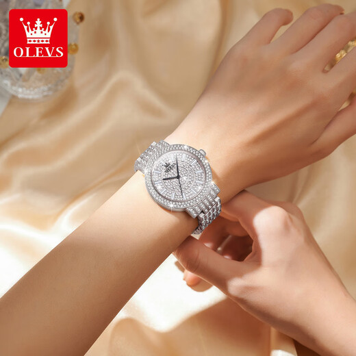 Olevs Swiss Certified Watch Women's Luminal Areproofroproof Women's Multifonctional Quartz Watch Brand Classement Top Ten Tens célèbres Montres célèbres 9904 CEINTURATION D'ACIER ROSE FEMMES