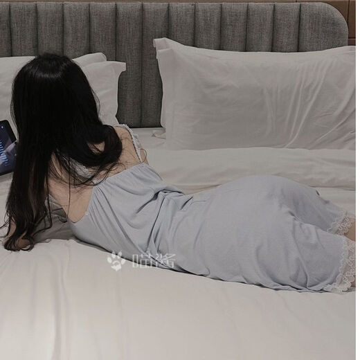 Long Drapey Loose Suspender Nightgown with Padded Pajamas Women's Sexy Lace Home Clothes 5009 L 100-120Jin Jin is equal to 0.5 kg