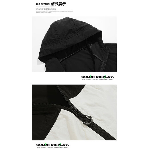 Catman Sun Protection Jacket Men's Summer Lightweight Casual Skin Jacket Hooded Ice-Feeling Breathable Fishing Suit Dark Gray XL