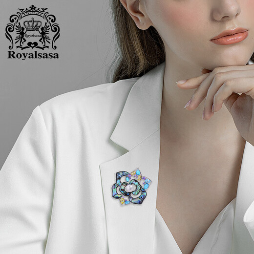 Royal sasa royal sasa small fragrance camellia brooch light luxury elegant brooch temperament corsage high design sense accessories for women