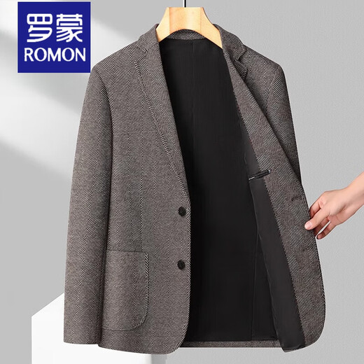 ROMON Wool Suit Jacket Men's Business Casual 2025 Spring and Autumn Premium Brand High-end Wool Suit Middle-aged Dad Green 1151 3XL 190 Recommended 170-185Jin Jin equals 0.5 kg