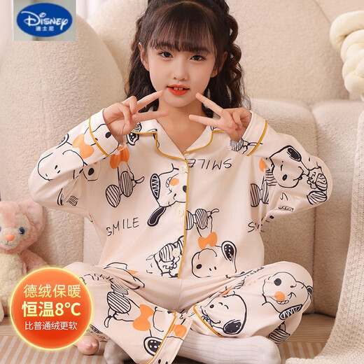 El nuevo terciopelo de otoño e invierno de Disney pijama engrosado alemán para niñas para niños de manga larga para niños calientes de ropa para el hogar de cárdigan para niños con un terciopelo alemán 9901 170 Tamaño 8 Altura recomendada 95-105cm