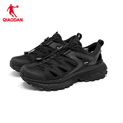 Jordan Kaiyuan V4 sneakers for men 2025 summer new lace-free river tracing shoes, lightweight and breathable outdoor wading casual shoes, black/electric gray 39