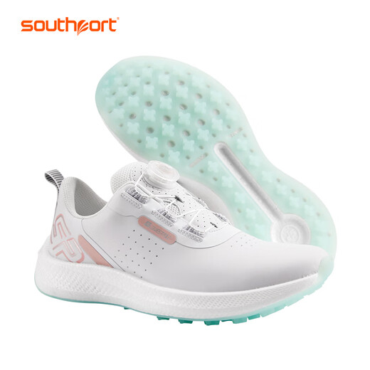 Xiushibao Golf Shoes Women's Waterproof Sports Shoes Knob Laces Breathable Anti-Slip Popcorn Cushioning Midsole SE9856 White Blue 38
