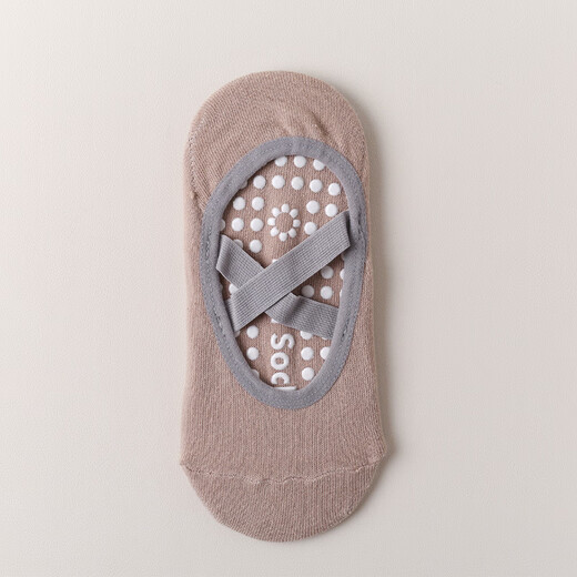 LULU CENTURY yoga socks for women, non-slip silicone indoor fitness sports socks, cross strap Pilates socks for women, pink, one size fits all, sock soles - silicone non-slip