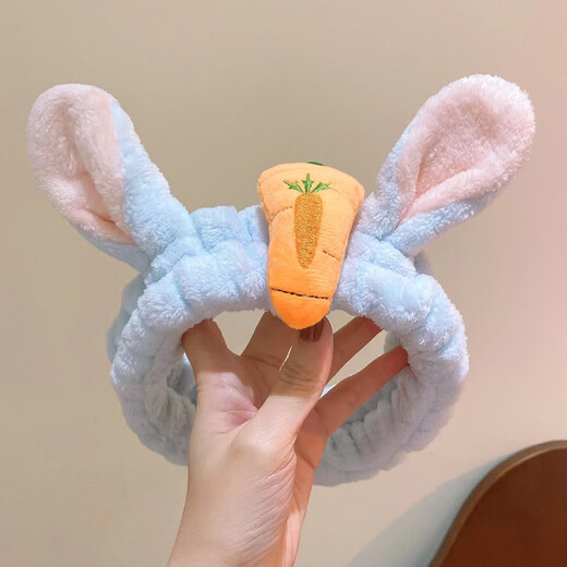 Dai Yan's new cartoon headband for face washing, Internet celebrity female trendy facial mask for washing, wide-brimmed simple hair band, hair band, blue cat ears