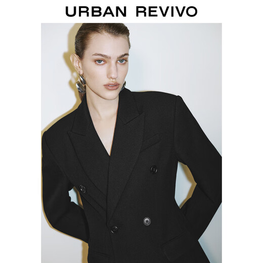 UR Autumn New Women's Modern Charming Atmosphere Peaked Collar Blazer UWG150014 Black S