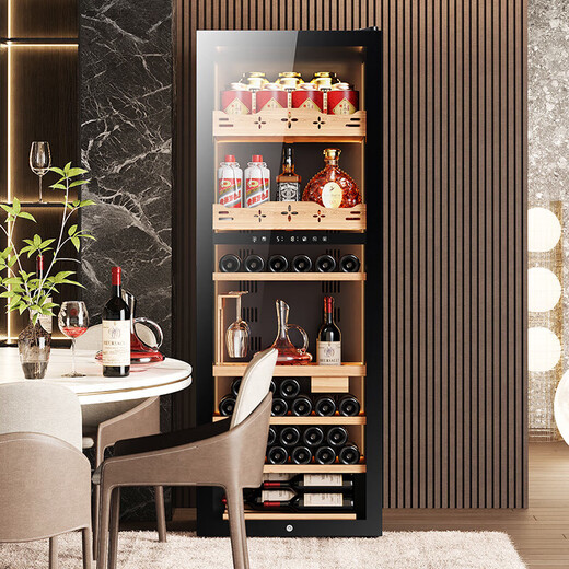 Vincase wine cabinet constant temperature wine cabinet air-cooled constant temperature moisturizing wine refrigeration storage display cabinet multi-functional household refrigerator sake beer cold bar foreign wine tea cabinet single temperature | fixed frequency | full version 256L thin section