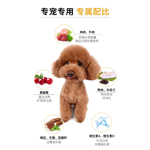 Papa Wang Teddy VIP special pet full price dog food nutritional staple food general small puppy adult dog formula 15Jin Jin equals 0.5kg stocking pack Teddy/VIP