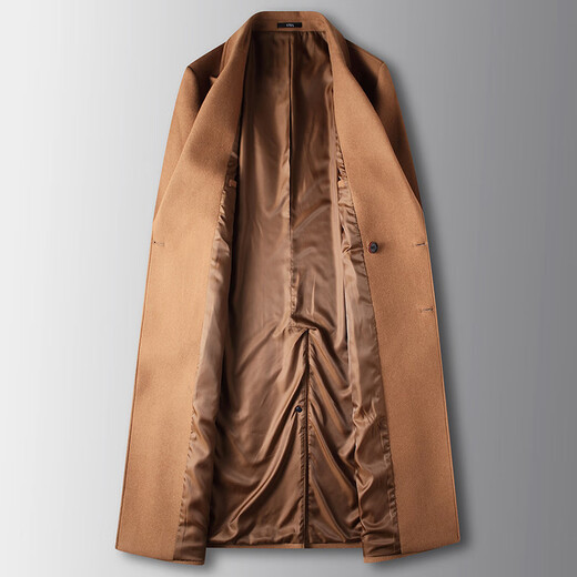 Magiopy Luxury High-End-Markenmarke Herrenmantel Herbst und Winter lange überknee Doppelreihe Casual Woll warme Jacke Schwarz M 170
