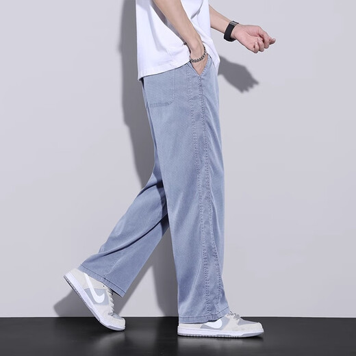 
Woodpecker casual pants for men 2025 summer new trend versatile wide-leg straight pants for men loose breathable casual pants for men 1048 black XL recommended 120-150Jin [Jin equals 0.5 kg]