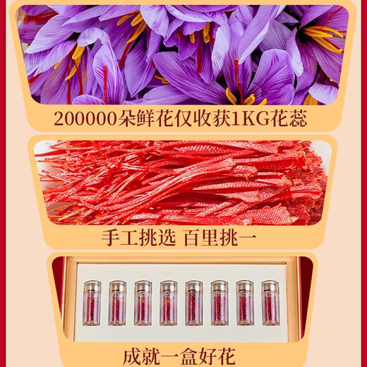 
Winning and Pet Gifts Goods Saffron Authentic Tibetan Sponges Gifts for Mom High-end Gift Boxes Special Health Gifts for Elders Saffron Gifts Box 8g - [Rhinestone Red]