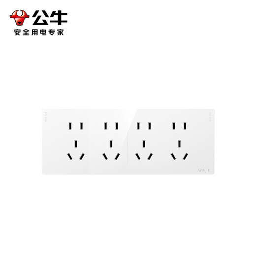 公牛（BULL）开关插座 超薄118型插座开关20孔十二孔插座面板G60Z456亮面白