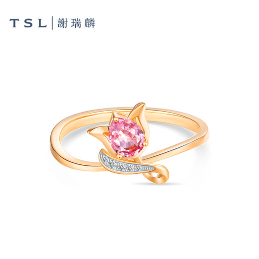 Xie Ruilin (TSL) TGOL Birds and Flowers 18K ring for women inlaid with semi-precious stones 63641 No. 13 ring