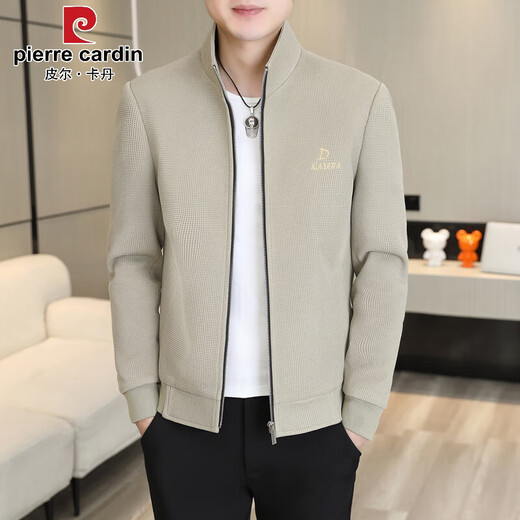 Pierre Cardin Jacket Men's Spring and Automne Trendy Men's Casual Jacket 2025 Nouveau jeunesse de vent de vent Spring High-Deaire Top Gray 695 [Même style dans Counter Mall Counter] 2xl Environ 135-150Jin [Jin est égal à 0,5 kg]
