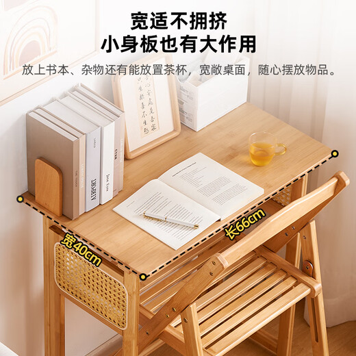 Bamboo garden bamboo folding study table and chair combination home complete desk bedroom small apartment computer table student writing table brown all-bamboo study table free installation