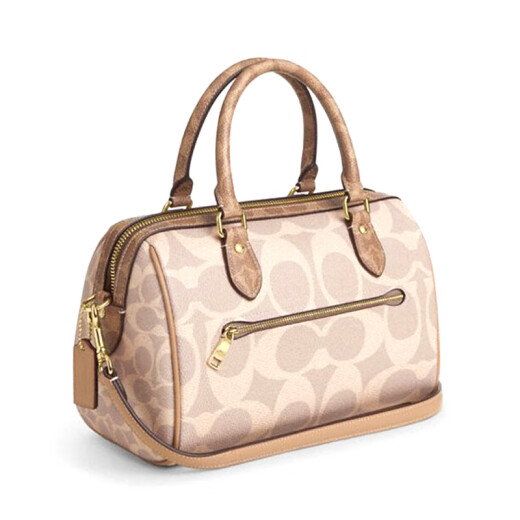 Entrenador (entrenador) [618 Primera compra] Bolsa para mujeres Rowan Medium Boston Women's One-Hohor Crossbody Handbody Cy679 Milk Tea Imprenta Empicador IMXI9