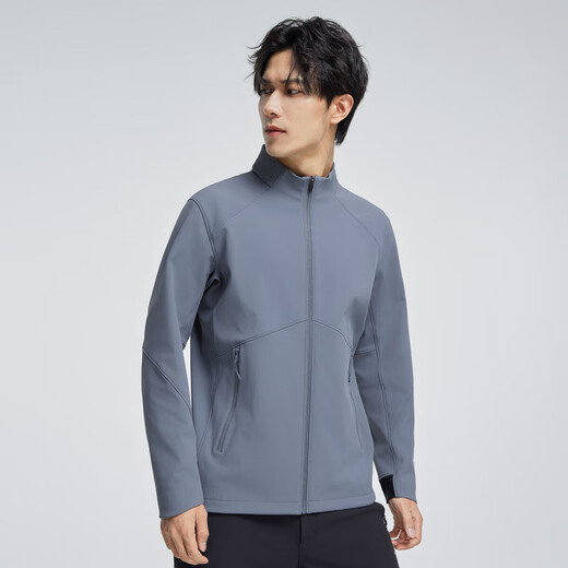 Pathfinder Sea Lion Soft Shell Cordura Outdoor Sports Mountaineering Jacket Waterproof Breathable Stand Collar Jacket Winter Velvet Jacket Black-Fleece L