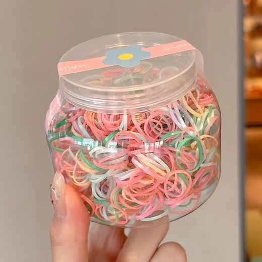 Colorful high-elasticity disposable rubber band children's small hair band baby hair rope root durable girl's headband hair tie mixed color 1 piece set
