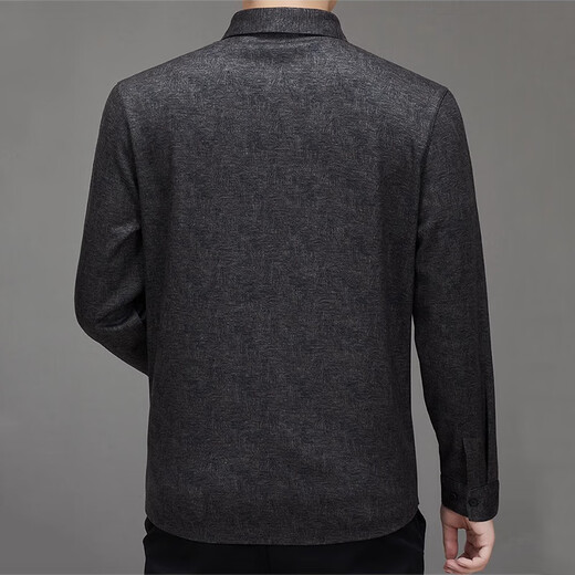 DIFANPU luxury high-end brand long-sleeved shirt for men with wool and velvet thickened winter cold-proof and warm inner shirt, brown color, constant temperature locking M 170 Recommended weight 95-115 Jin Jin equals 0.5 kg