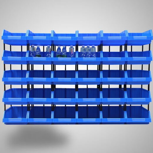 Vinoa plastic combined parts box material box component box screw box classification storage box oblique plastic box shelf 12 blue single size 40*25*16 cm