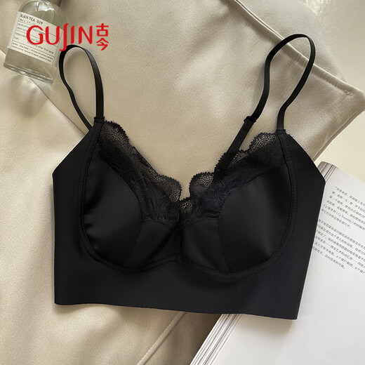 Ancient and modern (GUJIN) lightweight rabbit cup French sexy lace underwear women's seamless beautiful back tube top big breasts showing small women's bra