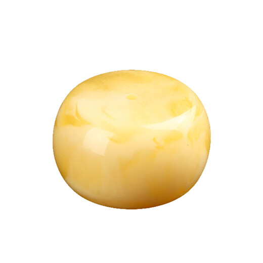 Fat Donglai's same style beeswax single bead oil yellow drum bead button large size diamond accessories top beads white flower honey 27x17mm one piece