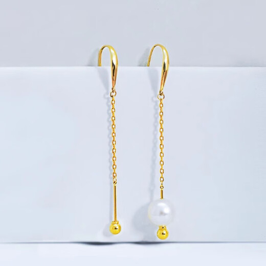 DL 1998 Mother's Day gift 18K gold ear wire hook pearl ear accessories accessories pearl earring empty ear hook one pair of gold ear hooks (beads not included)