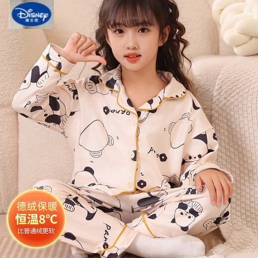 El nuevo terciopelo de otoño e invierno de Disney pijama engrosado alemán para niñas para niños de manga larga para niños calientes de ropa para el hogar de cárdigan para niños con un terciopelo alemán 9901 170 Tamaño 8 Altura recomendada 95-105cm