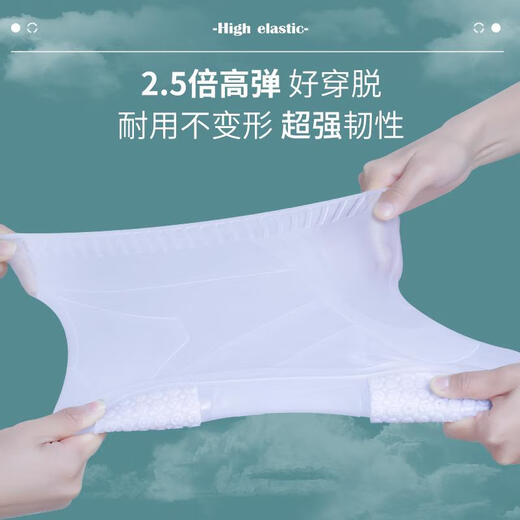 德国品质雨鞋套2024女新款防水防滑雨靴硅胶加厚耐磨下雨天防雨水 蓝色-中筒【升级高弹好穿脱+双 XS