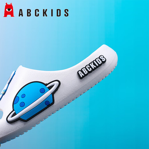 ABC KIDS儿童凉拖鞋男童室内洗澡宝宝家居女童太空一字拖8541米白36-37