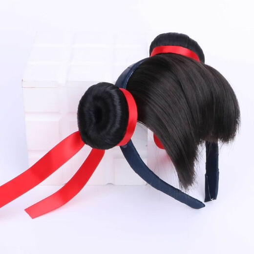 ENRMIIV children's Nezha hairband, hairpin, super cute wig, ball head, super cute idol event performance hair accessories, wig ball, bangs headband