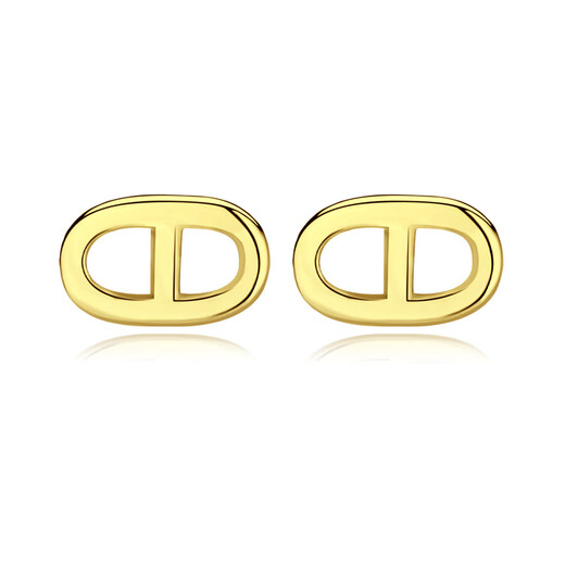 Shijun (SHIJUN) pig nose earrings, the successor of the family glory, Charmaine Sheh, the same style as Qiu Haoer's S925 silver mini 8-character earrings, white gold