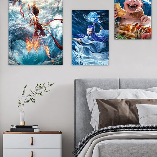 【现货】哪吒之魔童闹海电影海报【高清防水】哪吒之魔童闹海电影海报影院装饰画卡通动画动漫儿童房背景墙壁 1381-少年哪吒 40x60cm