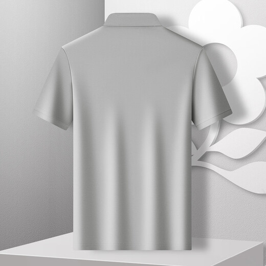 MONTAGUT long-staple cotton & sweat-absorbent and breathable business casual comfortable skin-friendly short-sleeved men's Polo shirt JG Beige L