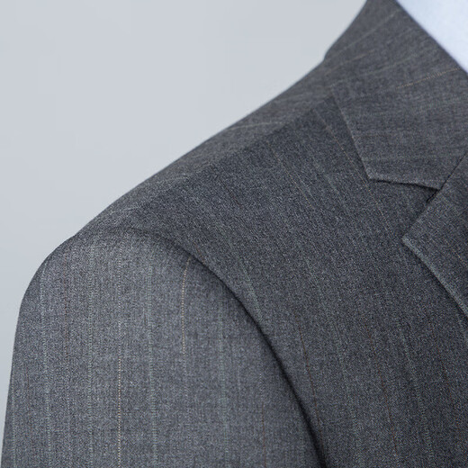 Shanshan (SHANSHAN) light luxury brand 2025 new men's suit suit comfortable business casual wedding suit suit for men gray stripes 2XL 185/52