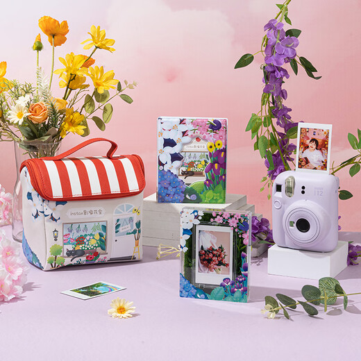 Fuji instax mini12 one-shot instant camera (mini11 instant camera upgraded version) Iris Purple Package 2 Official version + 20 white edges + protective case
