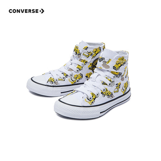 Converse Converse All Star Children's Shoes Boys High Top Canvas Shoes 2025 Spring New Cushioning Children's Casual Shoes White 28 Recommended Foot Length 17cm